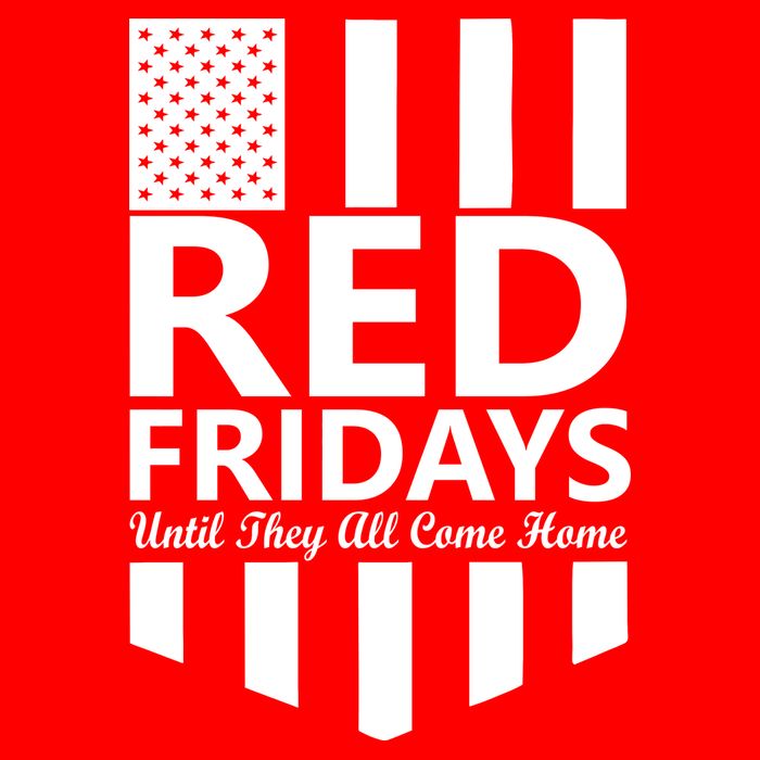 Red Fridays Military Flag Flat Bill Trucker Hat
