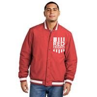 Red Fridays Military Flag Insulated Varsity Jacket