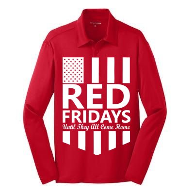 Red Fridays Military Flag Silk Touch Performance Long Sleeve Polo