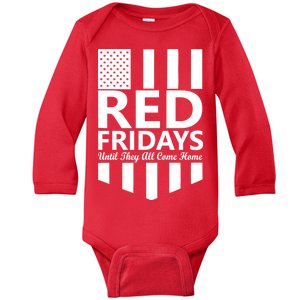 Red Fridays Military Flag Baby Long Sleeve Bodysuit