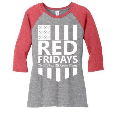 Red Fridays Military Flag Women's Tri-Blend 3/4-Sleeve Raglan Shirt