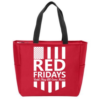 Red Fridays Military Flag Zip Tote Bag