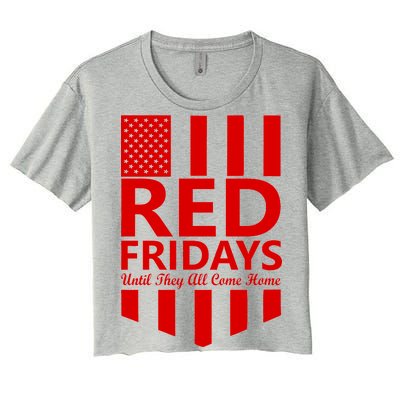 Red Fridays Military Flag Women's Crop Top Tee