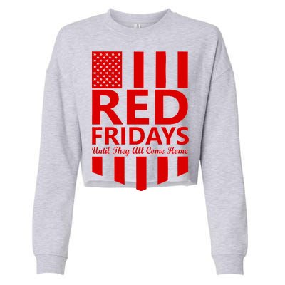 Red Fridays Military Flag Cropped Pullover Crew