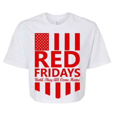 Red Fridays Military Flag Bella+Canvas Jersey Crop Tee