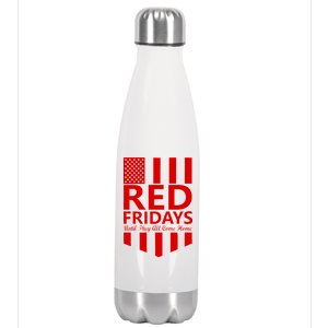 Red Fridays Military Flag Stainless Steel Insulated Water Bottle