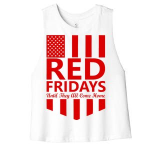 Red Fridays Military Flag Women's Racerback Cropped Tank