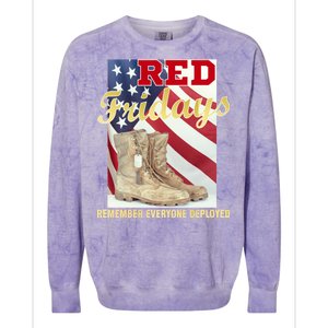 Red Fridays Remember Everyone Deployed Colorblast Crewneck Sweatshirt