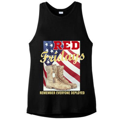 Red Fridays Remember Everyone Deployed Ladies PosiCharge Tri-Blend Wicking Tank