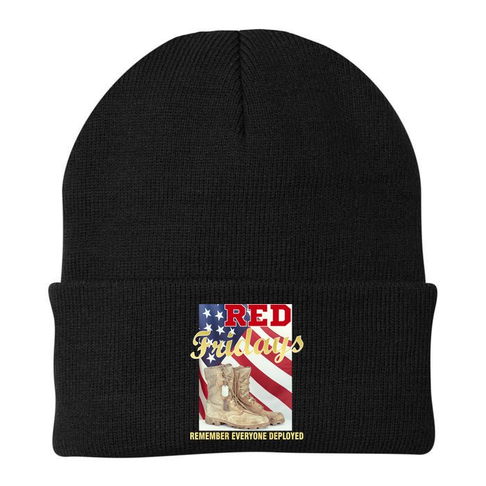 Red Fridays Remember Everyone Deployed Knit Cap Winter Beanie