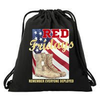Red Fridays Remember Everyone Deployed Drawstring Bag