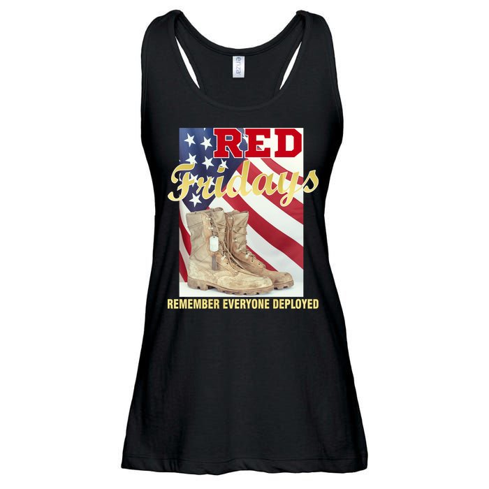 Red Fridays Remember Everyone Deployed Ladies Essential Flowy Tank