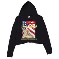 Red Fridays Remember Everyone Deployed Crop Fleece Hoodie