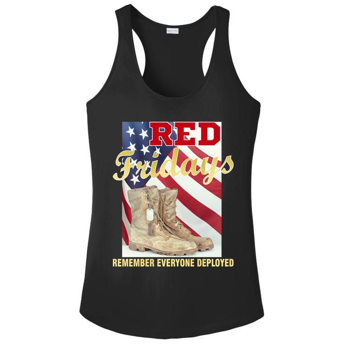 Red Fridays Remember Everyone Deployed Ladies PosiCharge Competitor Racerback Tank