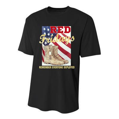 Red Fridays Remember Everyone Deployed Youth Performance Sprint T-Shirt