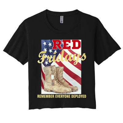 Red Fridays Remember Everyone Deployed Crop Top