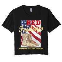 Red Fridays Remember Everyone Deployed Crop Top