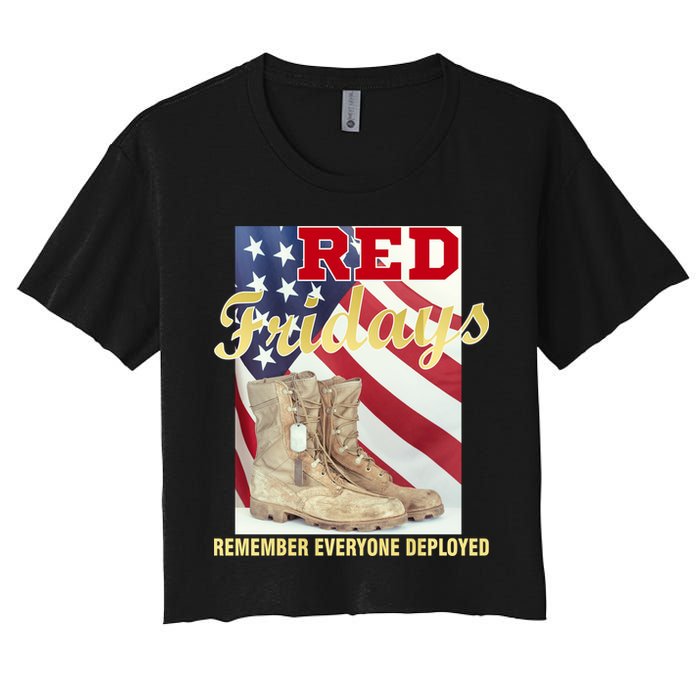 Red Fridays Remember Everyone Deployed Crop Top