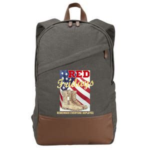 Red Fridays Remember Everyone Deployed Cotton Canvas Backpack