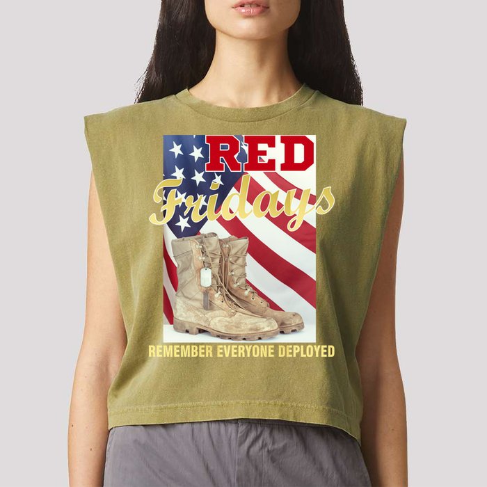 Red Fridays Remember Everyone Deployed Garment-Dyed Women's Muscle Tee