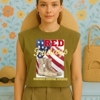 Red Fridays Remember Everyone Deployed Garment-Dyed Women's Muscle Tee