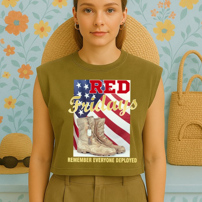 Red Fridays Remember Everyone Deployed Garment-Dyed Women's Muscle Tee