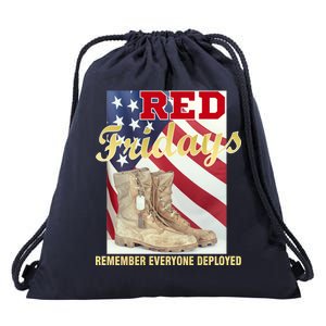 Red Fridays Remember Everyone Deployed Drawstring Bag