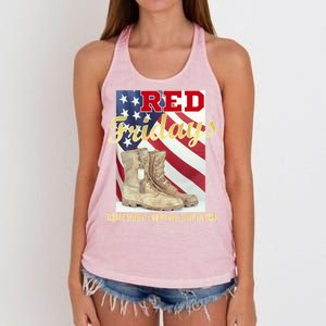 Red Fridays Remember Everyone Deployed Women's Knotted Racerback Tank