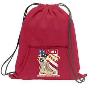 Red Fridays Remember Everyone Deployed Sweatshirt Cinch Pack Bag