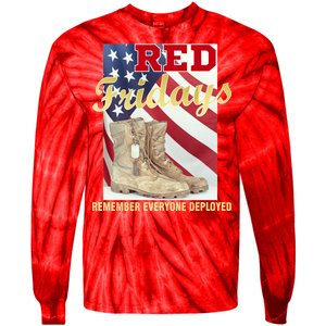 Red Fridays Remember Everyone Deployed Tie-Dye Long Sleeve Shirt