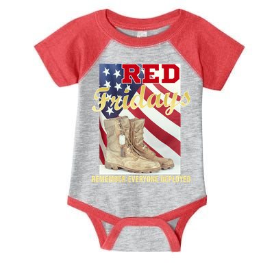 Red Fridays Remember Everyone Deployed Infant Baby Jersey Bodysuit