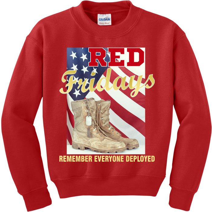 Red Fridays Remember Everyone Deployed Kids Sweatshirt