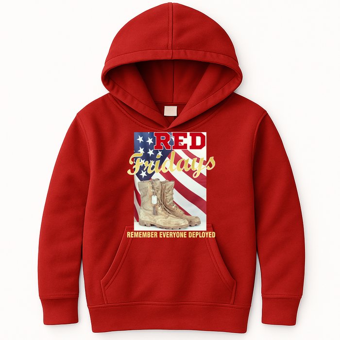 Red Fridays Remember Everyone Deployed Kids Hoodie