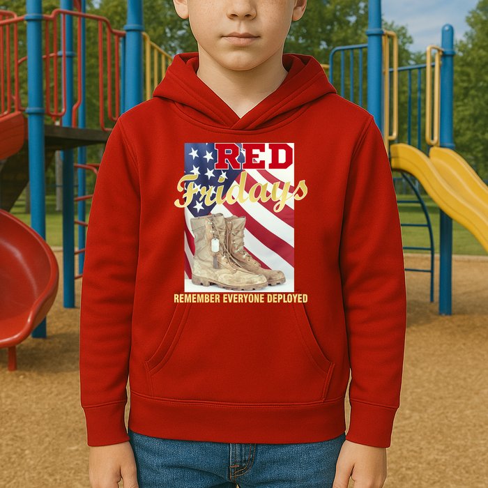 Red Fridays Remember Everyone Deployed Kids Hoodie