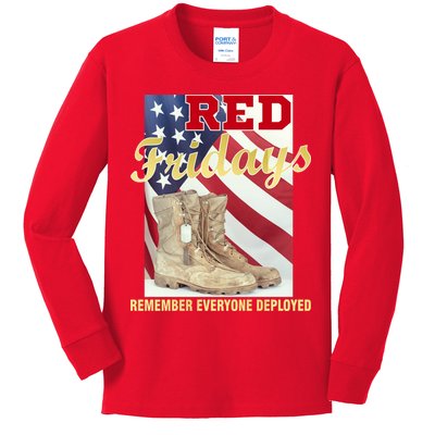 Red Fridays Remember Everyone Deployed Kids Long Sleeve Shirt