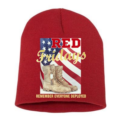 Red Fridays Remember Everyone Deployed Short Acrylic Beanie