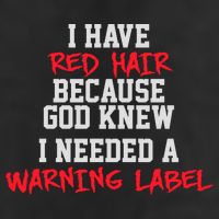 Red Head Warning Label 7 Panel Mesh Trucker Snapback Hat