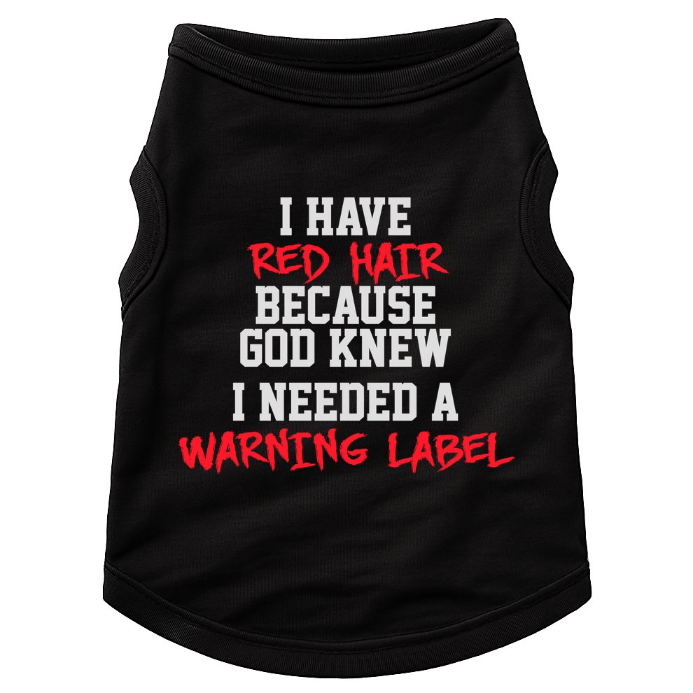 Red Head Warning Label Doggie Tank