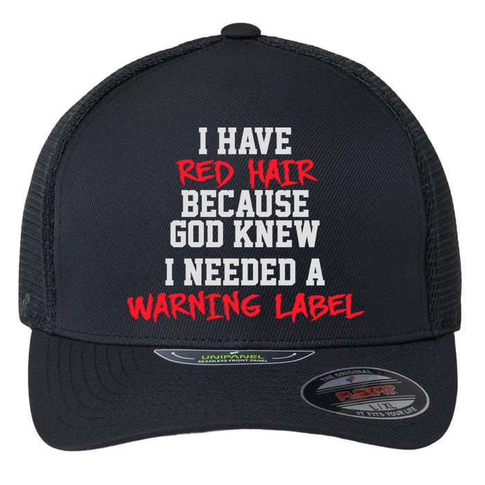 Red Head Warning Label Flexfit Unipanel Trucker Cap