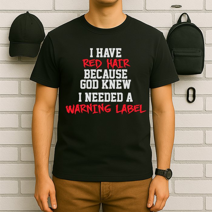 Red Head Warning Label T-Shirt