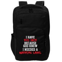 Red Head Warning Label Impact Tech Backpack