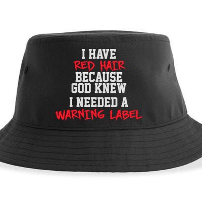 Red Head Warning Label Sustainable Bucket Hat
