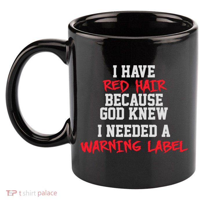 Red Head Warning Label 11oz C Handle Ceramic Mug