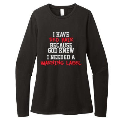 Red Head Warning Label Womens CVC Long Sleeve Shirt