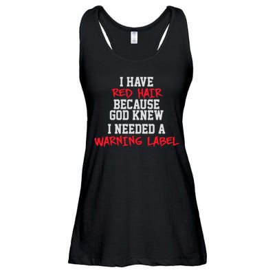 Red Head Warning Label Ladies Essential Flowy Tank