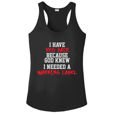 Red Head Warning Label Ladies PosiCharge Competitor Racerback Tank