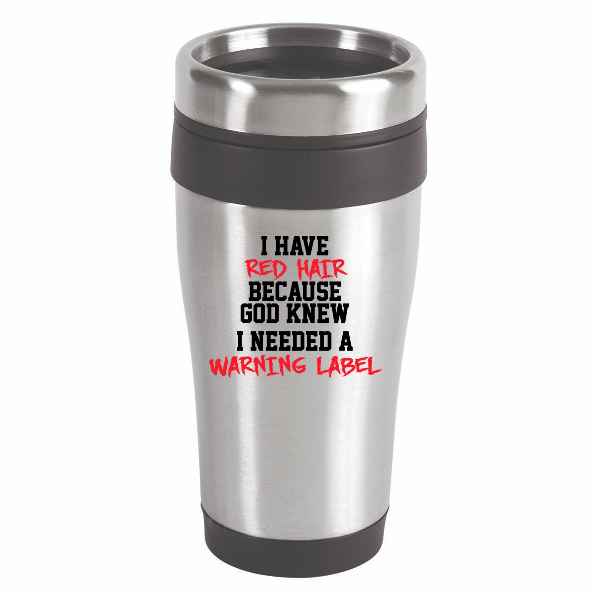 Red Head Warning Label 16oz Travel Tumbler