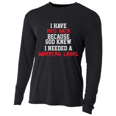 Red Head Warning Label Cooling Performance Long Sleeve Crew