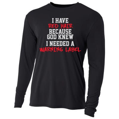 Red Head Warning Label Cooling Performance Long Sleeve Crew