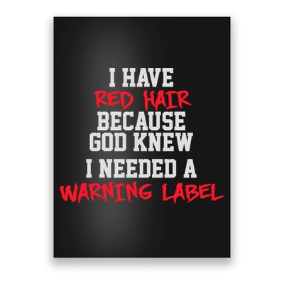 Red Head Warning Label Poster